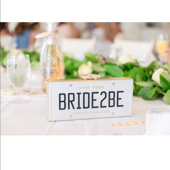 kate spade Handbags - Kate Spade “Bride2Be” license plate clutch